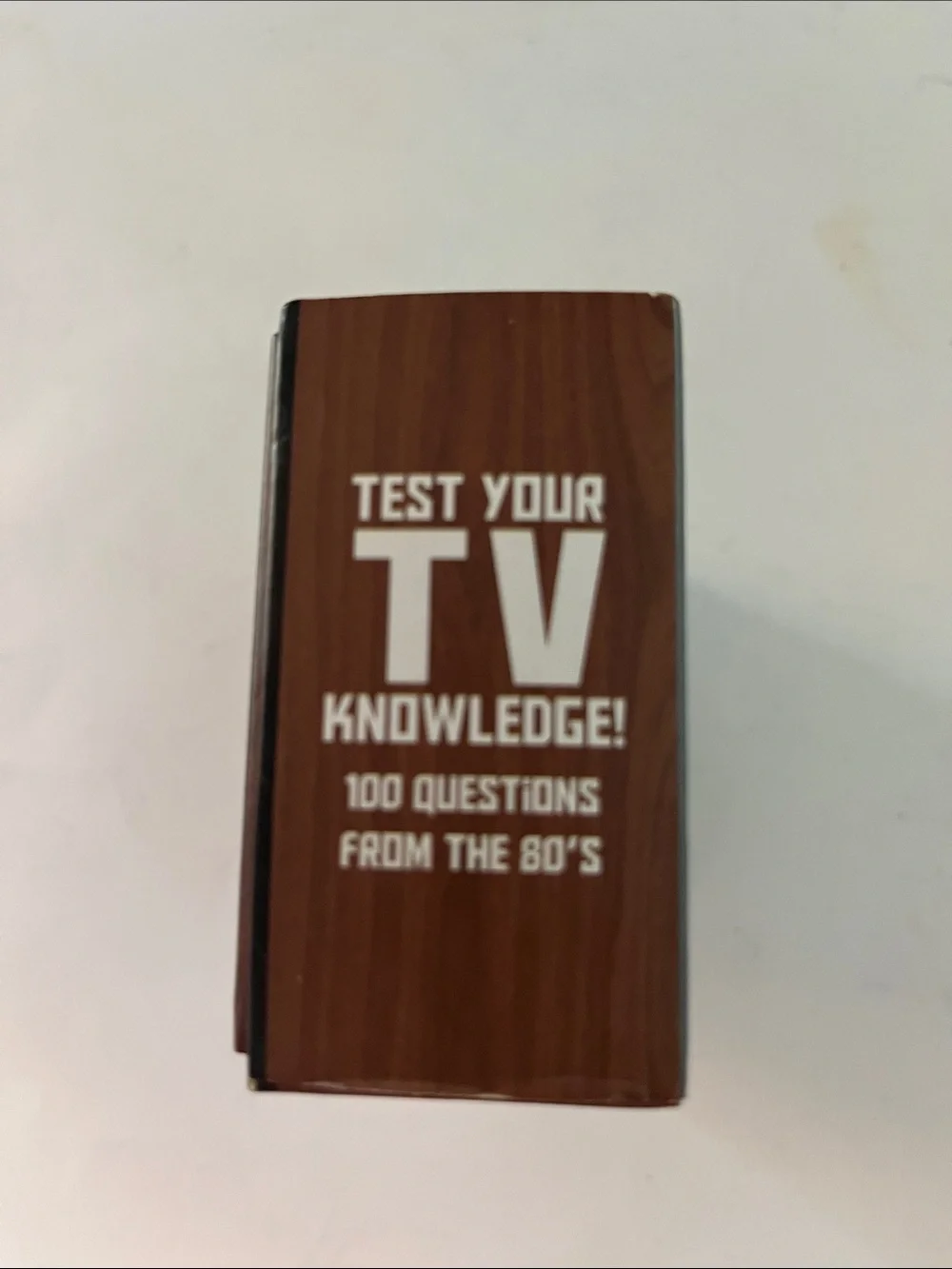 80s TV Trivia Game - Retro Box with Red and Light Blue Graphics